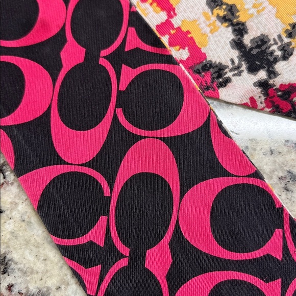 Coach Signature C Silk Skinny Bag Scarf EUC - Picture 4 of 6